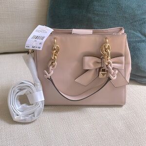 MICHAEL Michael Kors NWT Leather Cynthia Pink Satchel Purse with Bow